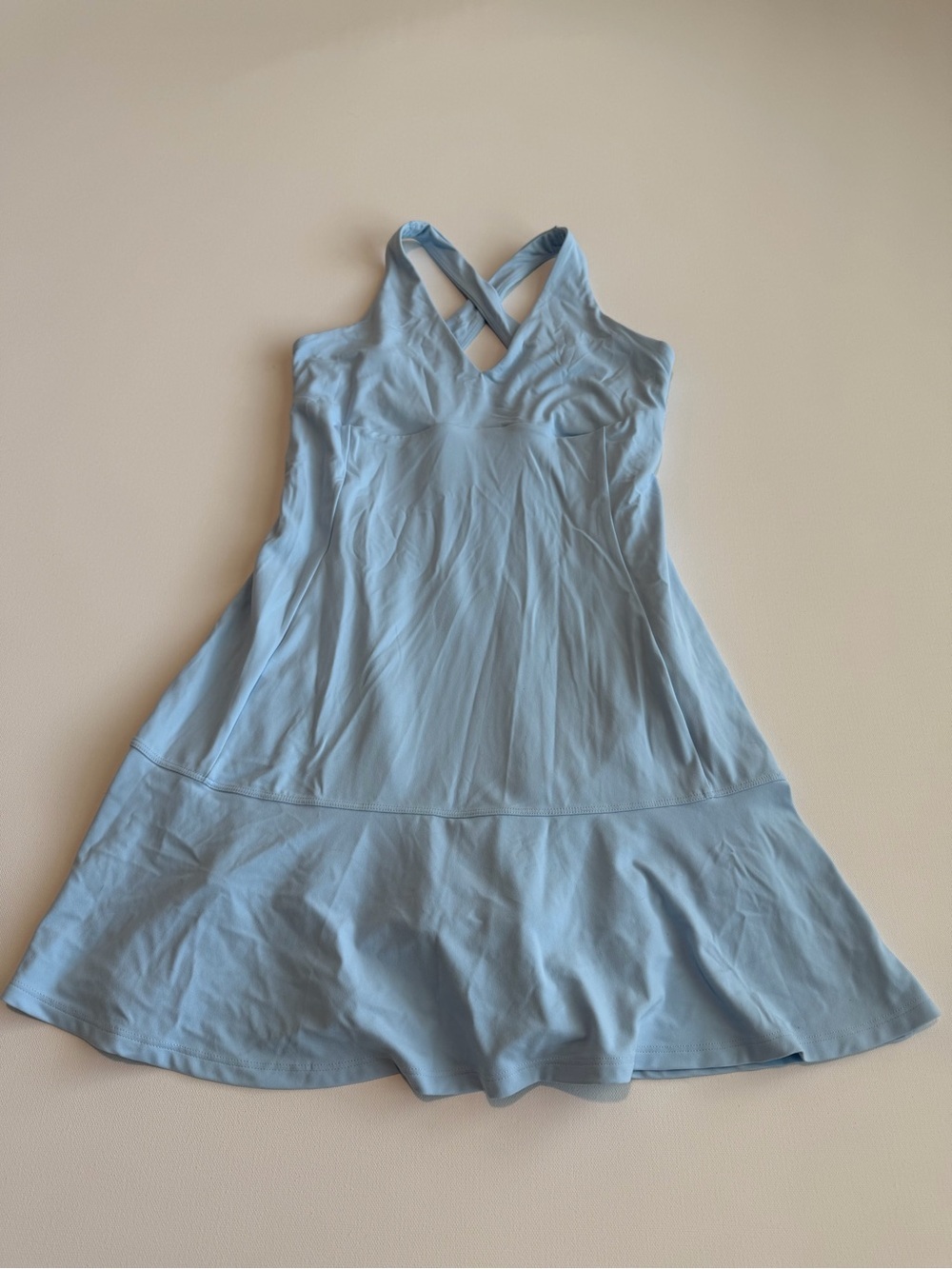 All In Motion Everyday Soft Ruffle Dress Baby Blue Size XS Crisscross Back Golf